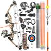 surwolf Bowfishing Compound Bow Kit Ready to Fish Kit with Bowfishing Reel, Bow Fishing Arrows Right & Left Hand for Adult/Youth Fishing Hunting, Target Shooting (Left Handed, Earth Tone) view 1