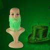Tachiuwa Fake Patricks Beard Faux Leprechaun Beard, Costume Accessories Green Beard Mustache for Halloween, Style B view 3