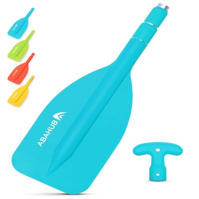 Abahub Premium 21''-42'' Emergency Telescoping Paddle Aluminium Shaft for Canoeing Boating Kayaing Lightweight Oars Blue, 1 Paddle