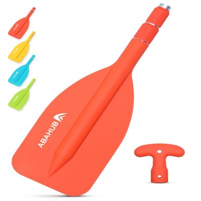 Abahub Premium 21''-42'' Emergency Telescoping Paddle Aluminium Shaft for Canoeing Boating Kayaing Lightweight Oars Orange, 2 Paddles