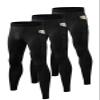 LEICHR 3 Pack Men Compression Pants Athletic Red Leggings Pockets Sports Baselayer Basketball Cycling Tights White Active Running Pants view 1