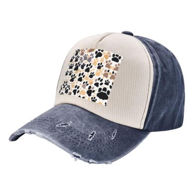 ZISHAK Cute Dog Paw Prints Unisex Baseball Cap and Fishing Hat,Perfect Accessory for Outdoor Activities and Sports