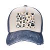 ZISHAK Cute Dog Paw Prints Unisex Baseball Cap and Fishing Hat,Perfect Accessory for Outdoor Activities and Sports view 3