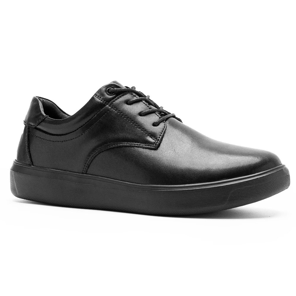 Men's Orthopedic Diabetic Wide Leather Dress Shoes: Comfort Cushion Arch Support Sneaker for Flat Feet, Adjustable Fit Plantar Fasciitis Walking Shoes for Foot Heel Pain Relief Black Size 10