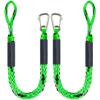 4 Feet Bungee Dock Line Mooring Rope for Docking with Stainless Steel Clip Accessories for Boats PWC, Built in Snubber, Kayak, Watercraft,SeaDoo,Jet Ski, Pontoon, Power Boat 2-Pack (Green&Black) view 1