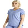Cherokee Women's Scrub Top Tuckable Contemporary Fit with 1 Pocket Plus Size CK748A, 3XL, Ciel view 3