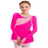 CHICTRY Figure Skating Dress Girls Long Sleeve Patchwork Ballet Dress Leotard with Wrap Skirt Outfit Hot Pink 14 Years view 1