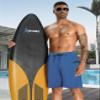 APTRO 2 in 1 Men's Swim Trunks 9" with Zipper Pockets Bathing Suit Built-in Board Shorts Swimwear Long Shorts Blue 3X view 3