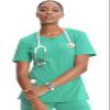 Cherokee Infinity Scrubs for Women Round Neck Scrub Top with 3 Pockets & 360 Stretch 2624A, XL, Palm Leaf view 3