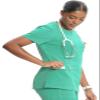Cherokee Infinity Scrubs for Women Round Neck Scrub Top with 3 Pockets & 360 Stretch 2624A, XL, Palm Leaf view 4