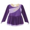 CHICTRY Figure Skating Dress Girls Long Sleeve Patchwork Ballet Dress Leotard with Wrap Skirt Outfit Purple 14 Years view 3