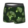 MELPHI Broccoli Printed Men'S Flat Angle Underwear With A Spacecraft Design, Breathable And Lightweight Black view 2