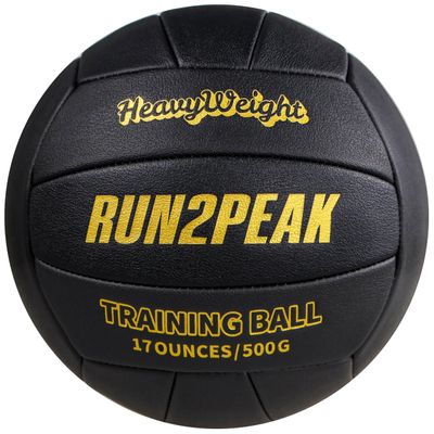 RUN2PEAK Setter Volleyball Training Ball Black Golden Weighted Volleyball for Setters Practice Equipment for Indoor Outdoor Heavy Weight Volleyballs Setting Trainer
