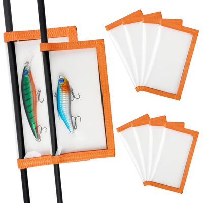 AGOOL Fishing Lure Wraps 5/10 Packs Durable Clear PVC Lure Covers Keeps Fishing Safe Easily See Lures Fishing Hook Covers Bait Storage Keeps Children, Pets and Fishermen Safe from Sharp Hook