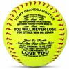 Moactiv Granddaughter Softball Gift Inspirational Handmade PU Softball with Printed Motivational Message, Standard Size for Birthday, Graduation, Christmas, and Sports Gift for Girls view 1