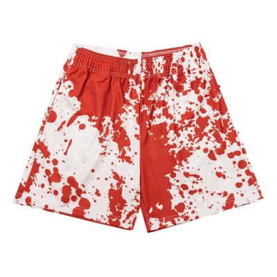 BOOMLEMON Mens Mesh Graphic Print Shorts Casual Fashion Cool Shorts Retro Active Gym Streetwear Short Pants(Ink Painting Red S)