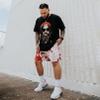 BOOMLEMON Mens Mesh Graphic Print Shorts Casual Fashion Cool Shorts Retro Active Gym Streetwear Short Pants(Ink Painting Red S) view 2