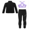 Freebily Kids Girls Rhinestones Figure Ice Skating Jacket Coat Dance Crop Tops with Leggings Set Competition Costume Lavender 10 Years view 2