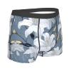 MELPHI Grey And White Lily Floral Printed Men'S Flat Angle Underwear With A Spacecraft Design, Breathable And Lightweight view 3