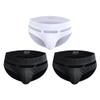 snooya Men's Tagless Comfort Dyed Bikini,3 Pack G-String Briefs Bulge Pouch Underwear,Two Black and White,M view 1