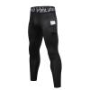 Black Compression Pants Men Leggings Tights Dry Cool Sports Running Athletic Gym Basketball Baselayer Tights Pockets view 1