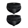 snooya Men's Underwear Briefs Breathable Low Waisted 100% Cotton Underwear XL,Two Black Multipacks view 1