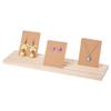 PH PandaHall 1 Pack Wooden Earring Holder, 3 Slot Earring Display Stand Wood Business Card Holder Ring Jewelry Organizer Tray for Tabletop Shows Earring Craft Showing Jewlry Display 11.8x3.05x0.41inch view 1