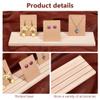 PH PandaHall 1 Pack Wooden Earring Holder, 3 Slot Earring Display Stand Wood Business Card Holder Ring Jewelry Organizer Tray for Tabletop Shows Earring Craft Showing Jewlry Display 11.8x3.05x0.41inch view 4