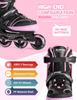 2PM SPORTS Kids Adjustable Inline Skates Ages 4-12, Youth Inlie Skates for Girls Boys 5-8 8-12 with Full Light Up Wheels, Beginner Women Men Adult Skates - Pink Small view 3