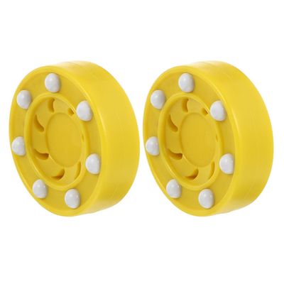 BESPORTBLE 2pcs Reusable Plastic Ice Hockey Pucks for Training and Practice Hockey for Smooth for Skating and Competition Use