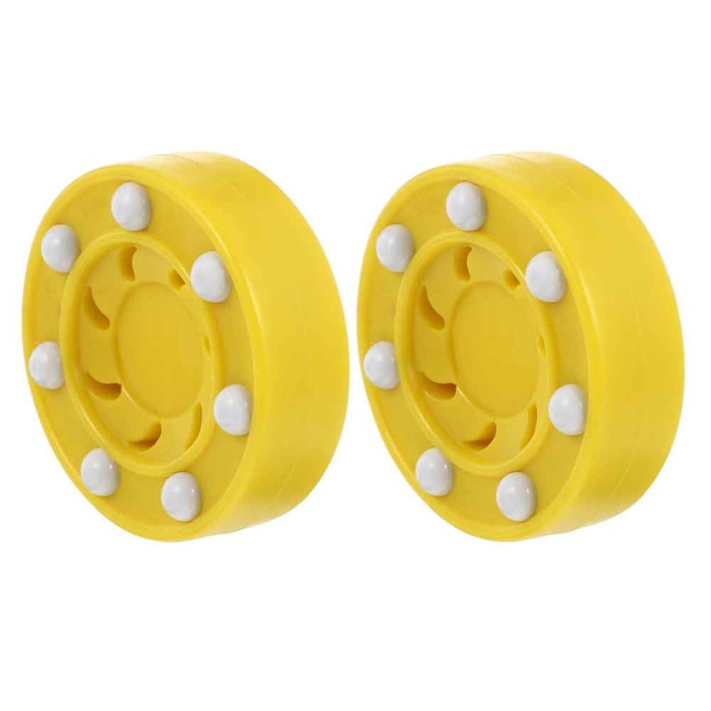 BESPORTBLE 2pcs Reusable Plastic Ice Hockey Pucks for Training and Practice Hockey for Smooth for Skating and Competition Use
