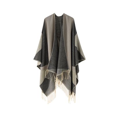 CATPAN Shawl Wrap for Women:Open Front Cardigan Shawls,Oversized Plaid Boho Cape with Tassel,Elegant Sweater Poncho Cape,Scarves for Women Fall Winter Warm,Cozy Gifts for Women