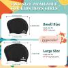 2 Pack Kids Swim Caps for Long/Short Hair, Unisex Silicone Swimming Cap for Age 3-15 Children Toddler Youth Teen, Waterproof Shower Cap Bathing Hats for Girls Boys with Ear Plugs & Nose Clip-5 view 2