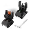 TRSAIM Fiber Optic Sights, Flip Up Front and Rear Sights with Green Red Fiber Optics Dots,Tool-Free Adjustable Nylon Sights Rapid Transition (Green Dot)
