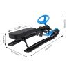 Eapmic Snow Racer Sled,Winter Sport Ski Sled Slider Board with Steering Wheel, Brakes,Durable Steel Frame, Downhill Steerable Sled for Weight Capacity of 220 LBS Kids Teenagers Adult (Blue) view 2