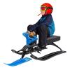 Eapmic Snow Racer Sled,Winter Sport Ski Sled Slider Board with Steering Wheel, Brakes,Durable Steel Frame, Downhill Steerable Sled for Weight Capacity of 220 LBS Kids Teenagers Adult (Blue) view 4