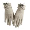 BKEKM Cycling Gloves Cashmere Winter Gloves Touch Screen Mittens Thicken Double Layer Ski Gloves Bow Elegant Soft Thermal Glove