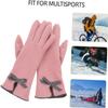 BKEKM Ski Gloves 1 Pair Cycling Gloves Touch Screen Thermal Glove Pu Leather Mittens Gloves for Women Sports Gloves Winter Gloves view 3