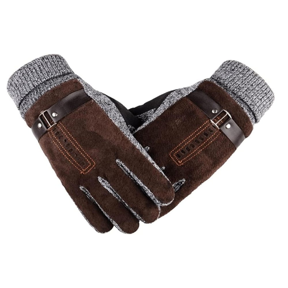 BKEKM Knit Gloves 1 Pair Winter Gloves Suede Mittens Gloves Thickened Ski Gloves Thermal Glove for Men Sports Outdoor Warm Gloves