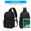 MOSISO Sling Backpack Travel Hiking Daypack for Men Women, Waterproof Crossbody Sling Bag with USB Charging Port & 2 Front Pockets One Shoulder Chest Bag for Outdoor Sports, Black view 2