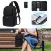 MOSISO Sling Backpack Travel Hiking Daypack for Men Women, Waterproof Crossbody Sling Bag with USB Charging Port & 2 Front Pockets One Shoulder Chest Bag for Outdoor Sports, Black view 3
