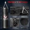 Vensmuste Punching Bag for Adults, 4FT Oxford Heavy Boxing Bag Set, Punching Bag with 12OZ Boxing Gloves, Chains, Hand Wraps, etc. Suitable for MMA Karate Kickboxing Boxing - Unfilled view 2