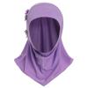 Hijab Scarf Kids Girls Hijab Head Scarfs Flower Hijab for Baby Kids Girls Muslim Hijab 3D Flower Hijab Turkish Arabic Scarf Prayer Dress Head Wrap for 2-6 Years Old Purple 2-6 Years view 3