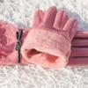 BKEKM Cycling Gloves Touch Screen Mittens Gloves Cute Ski Gloves Five-Finger Thermal Glove Plus Velvet Elastic Winter Gloves view 2
