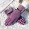 BKEKM Cycling Gloves Touch Screen Mittens Gloves Cute Ski Gloves Five-Finger Thermal Glove Plus Velvet Elastic Winter Gloves view 3