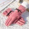 BKEKM Cycling Gloves Touch Screen Mittens Gloves Cute Ski Gloves Five-Finger Thermal Glove Plus Velvet Elastic Winter Gloves view 4