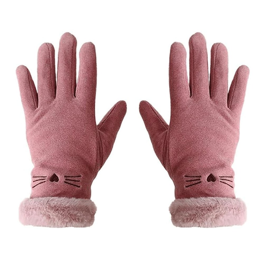 BKEKM Cycling Gloves Cotton Mittens Gloves Plus Velvet Thick Ski Gloves Touch Screen Windproof Thermal Glove for Women Gloves