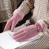 BKEKM Thermal Glove Cute Bow Cycling Gloves Velvet Waterproof Ski Gloves Touch Screen Cashmere Thicken for Women Winter Gloves view 3