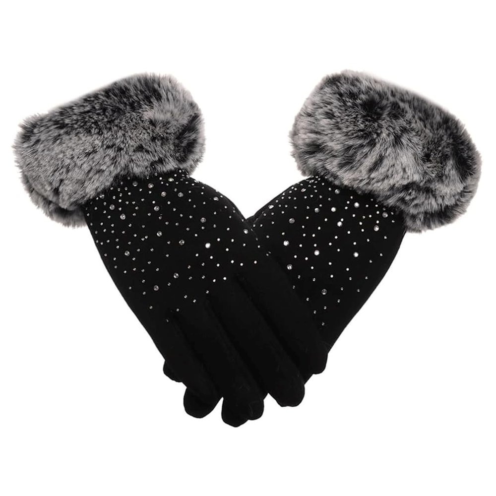 BKEKM Cycling Gloves 1 Pair Winter Gloves Touch Screen Plus Velvet for Women Gloves Thicken Ski Gloves Windproof Thermal Glove