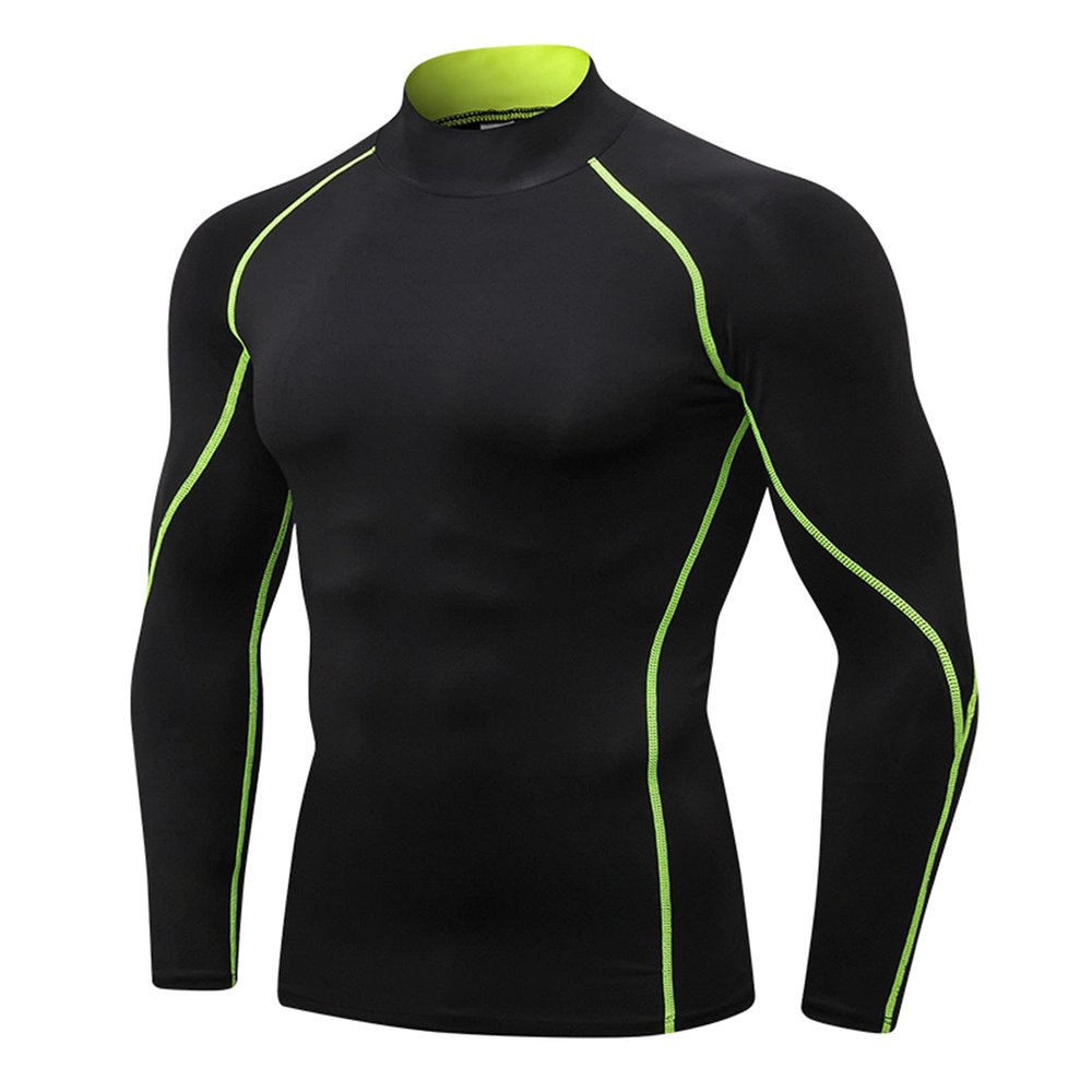 LEICHR Compression Shirts for Men Long Sleeve Cool Dry Workout Gym Turtleneck Shirts Sports Tops Baselayers